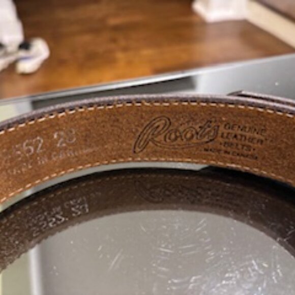 EUC Roots leather belt brown sz - Picture 4 of 6